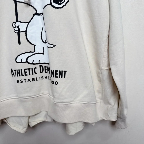 Zara Womens Small Snoopy Peanut Limited Tier Back Beige Hoodie - Picture 8 of 16